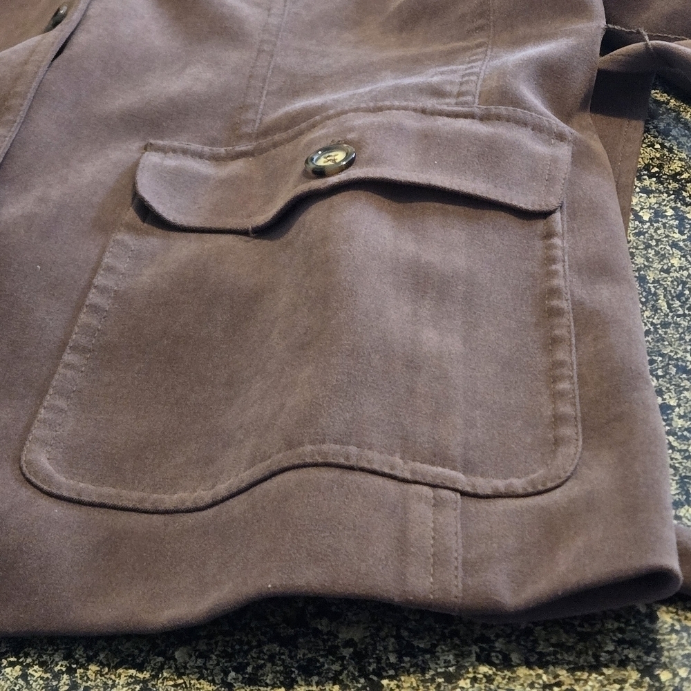 Talbots Trench Coat Jacket Overcoat Brown Belt Retro Detective‎ Stretch Women 6 - Picture 14 of 16